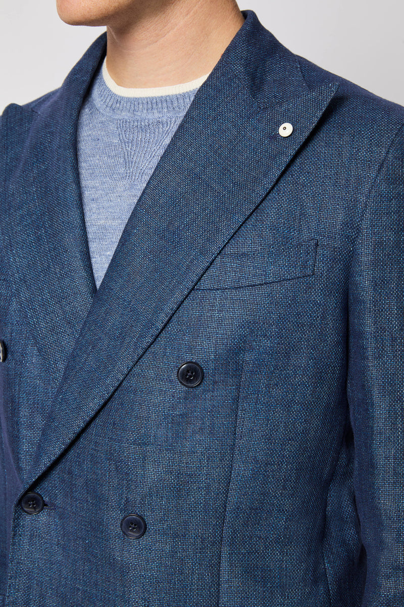 ボトムスその他 Tagliatore Paris Double Breasted Jacket In Blue Cotton Tagliatore Paris Double Breasted Jacket In Blue Cotton