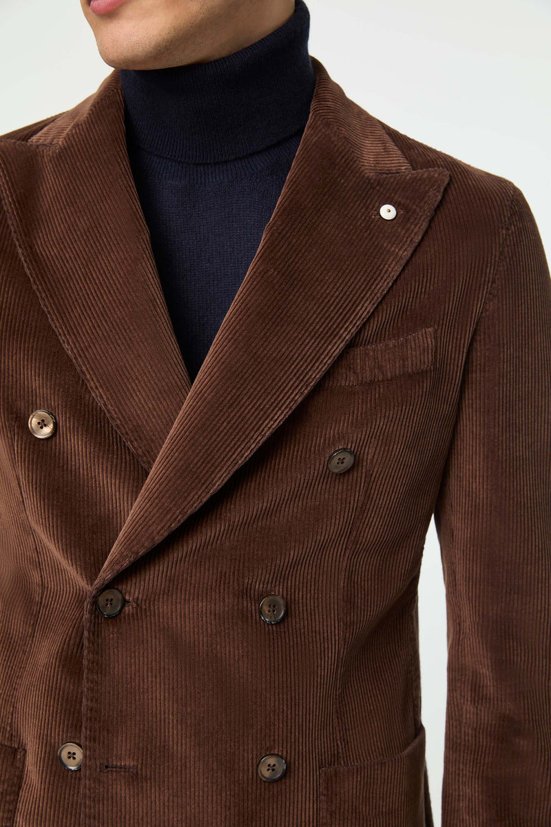 Garment-dyed double-breasted TOM jacket in brown | L.B.M. 1911