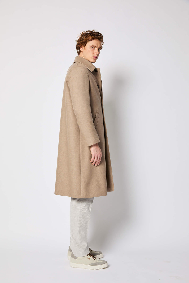 Eleventy Cappotto monopetto beige in lana e cashmere 4R2P50 main image 1