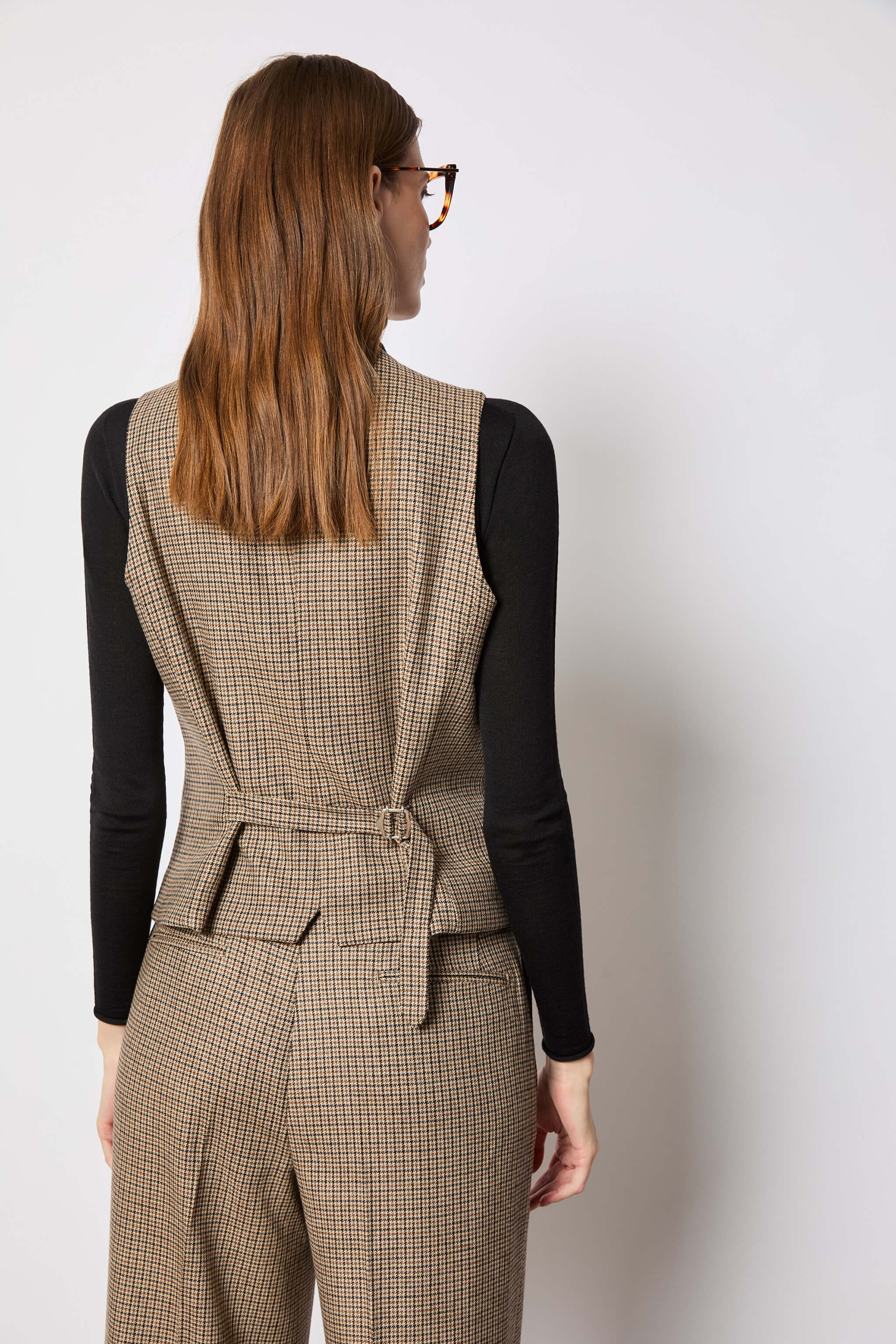 Gilet patterned houndstooth