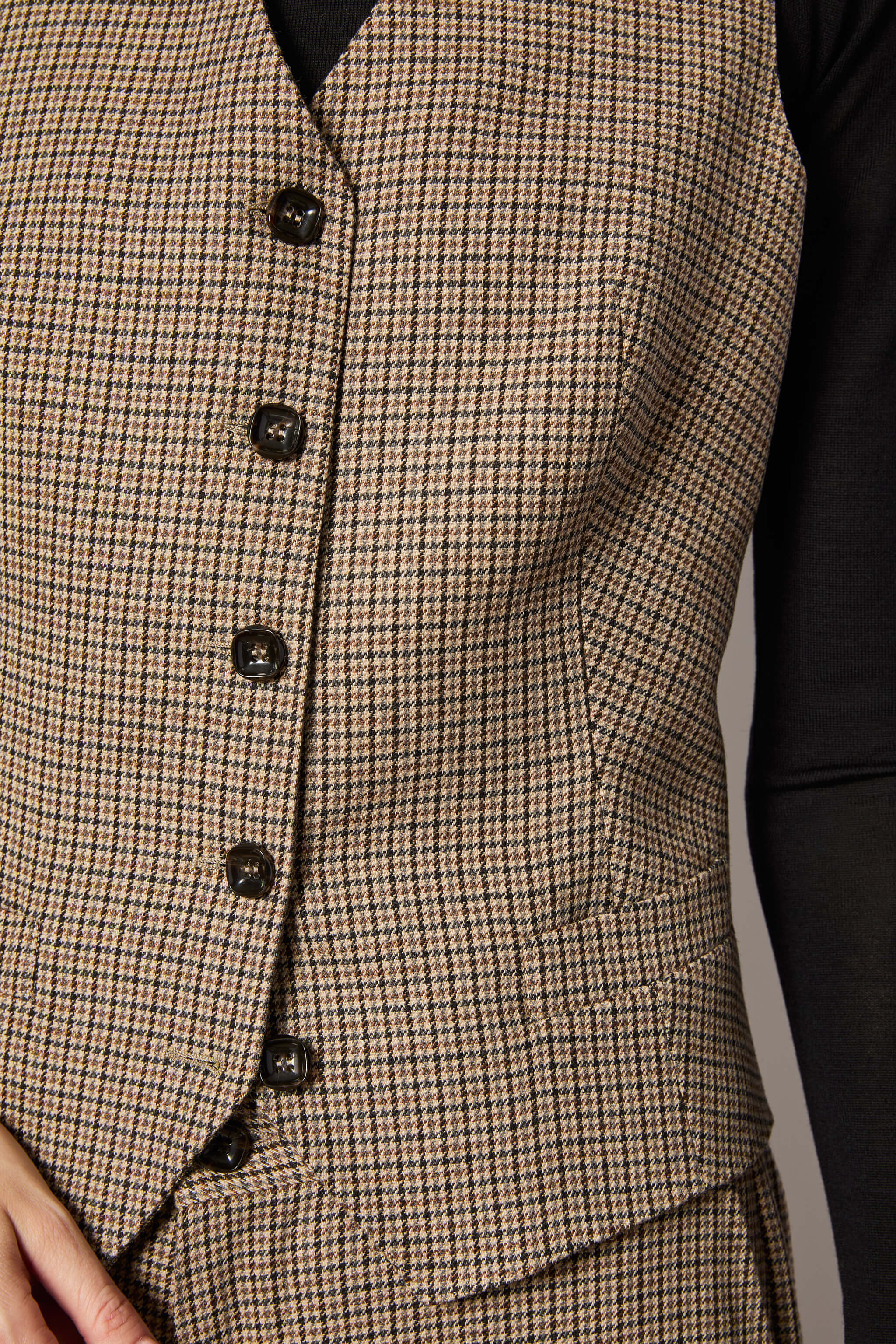 Gilet patterned houndstooth