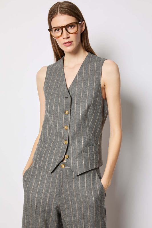 Smoke gray pinstripe vest