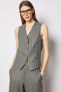 Smoke gray pinstripe vest medium gray