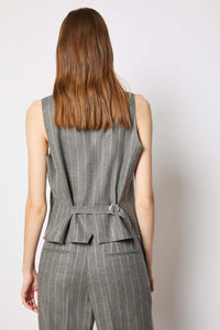 Smoke gray pinstripe vest medium gray