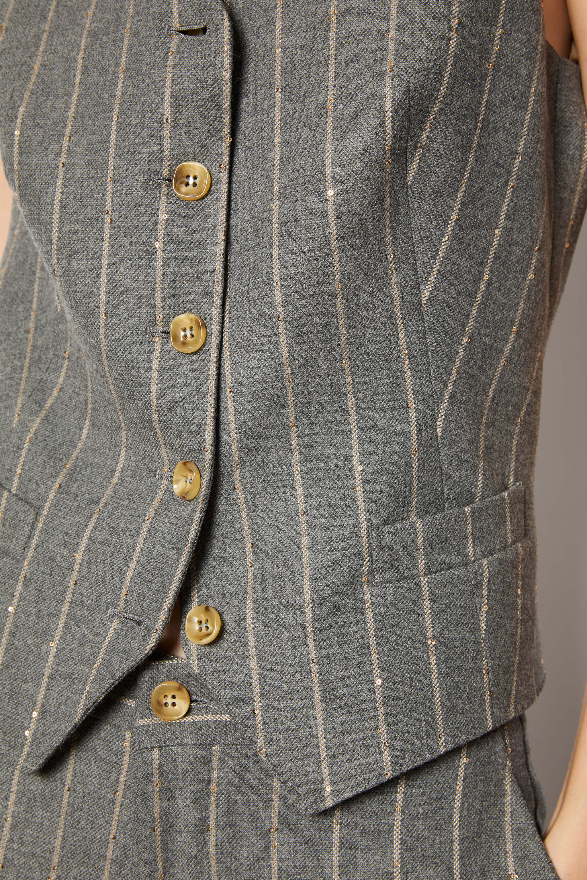 Smoke gray pinstripe vest