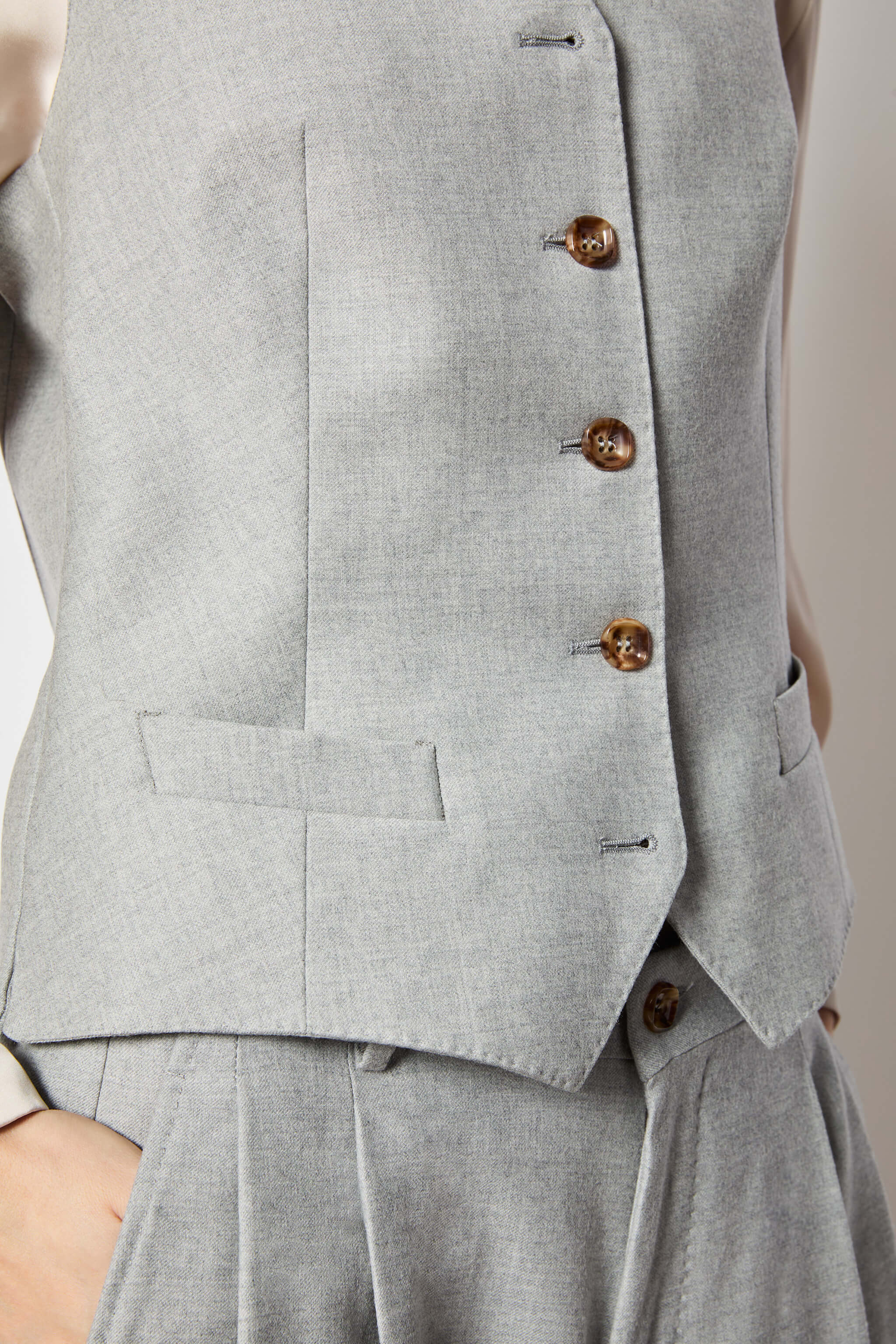 Untreated ice gray vest