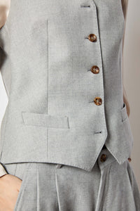 Untreated ice gray vest light grey