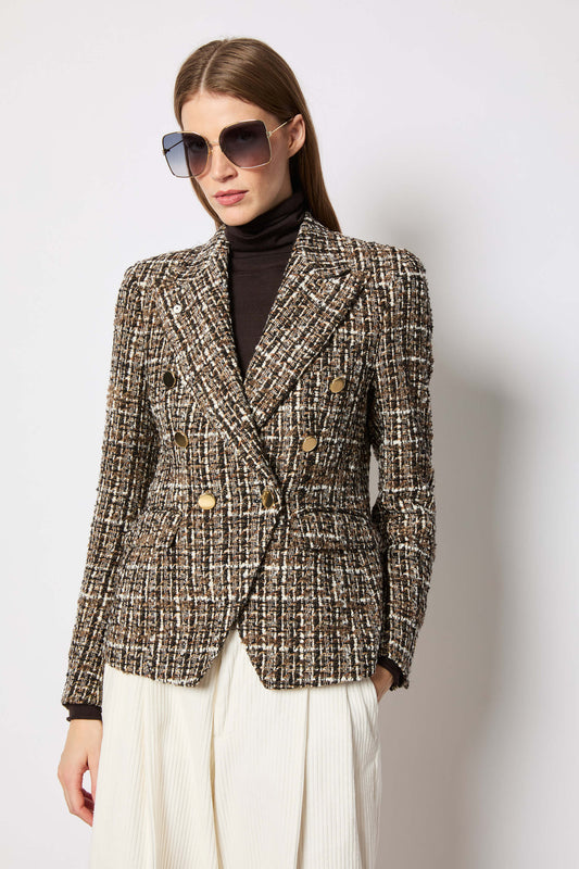 ILARIA double-breasted boucle tweed jacket