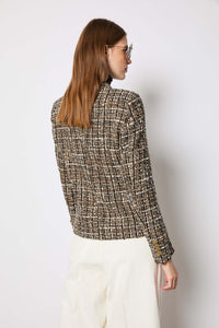 Ilaria double-breasted boucle tweed jacket black