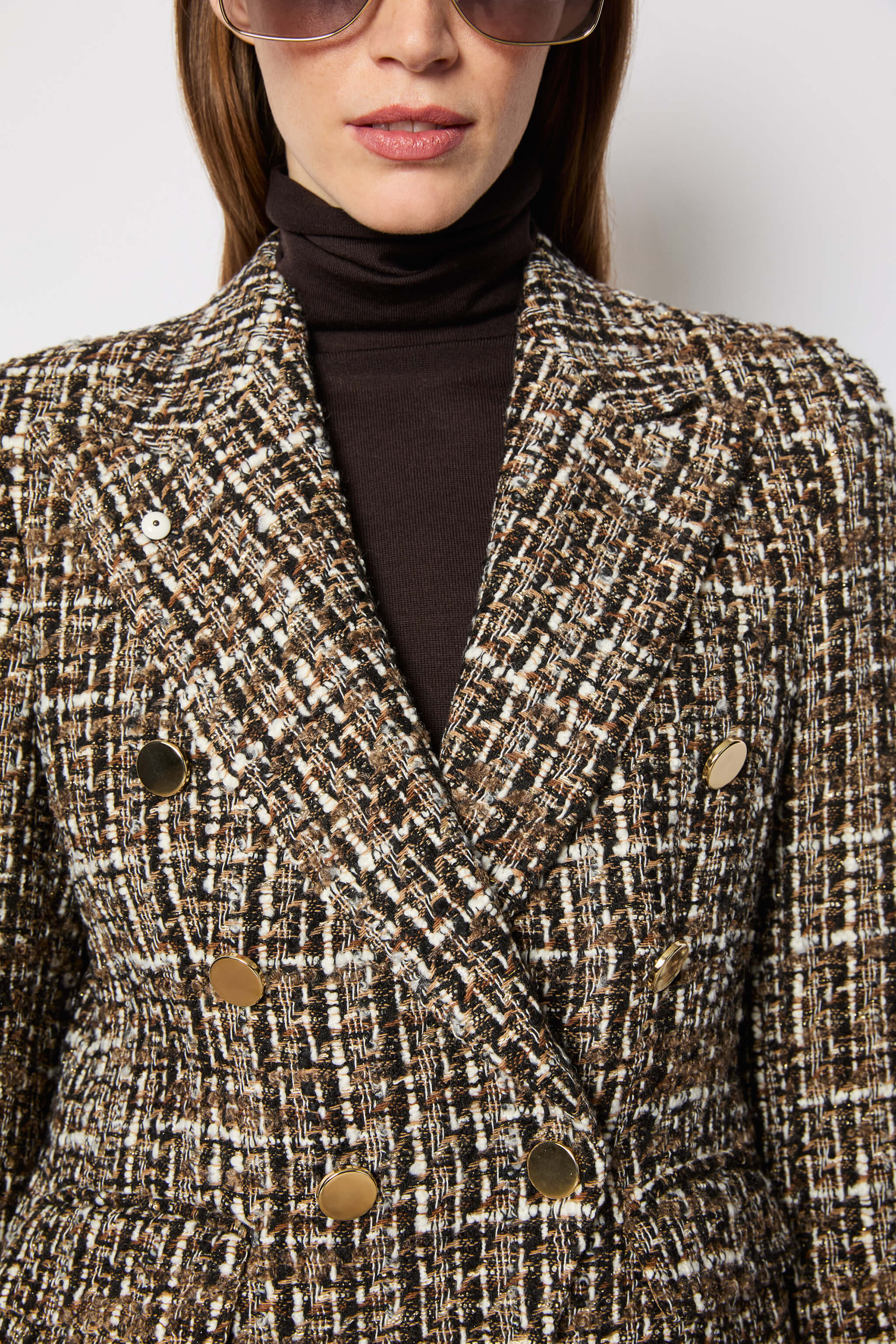 ILARIA double-breasted boucle tweed jacket