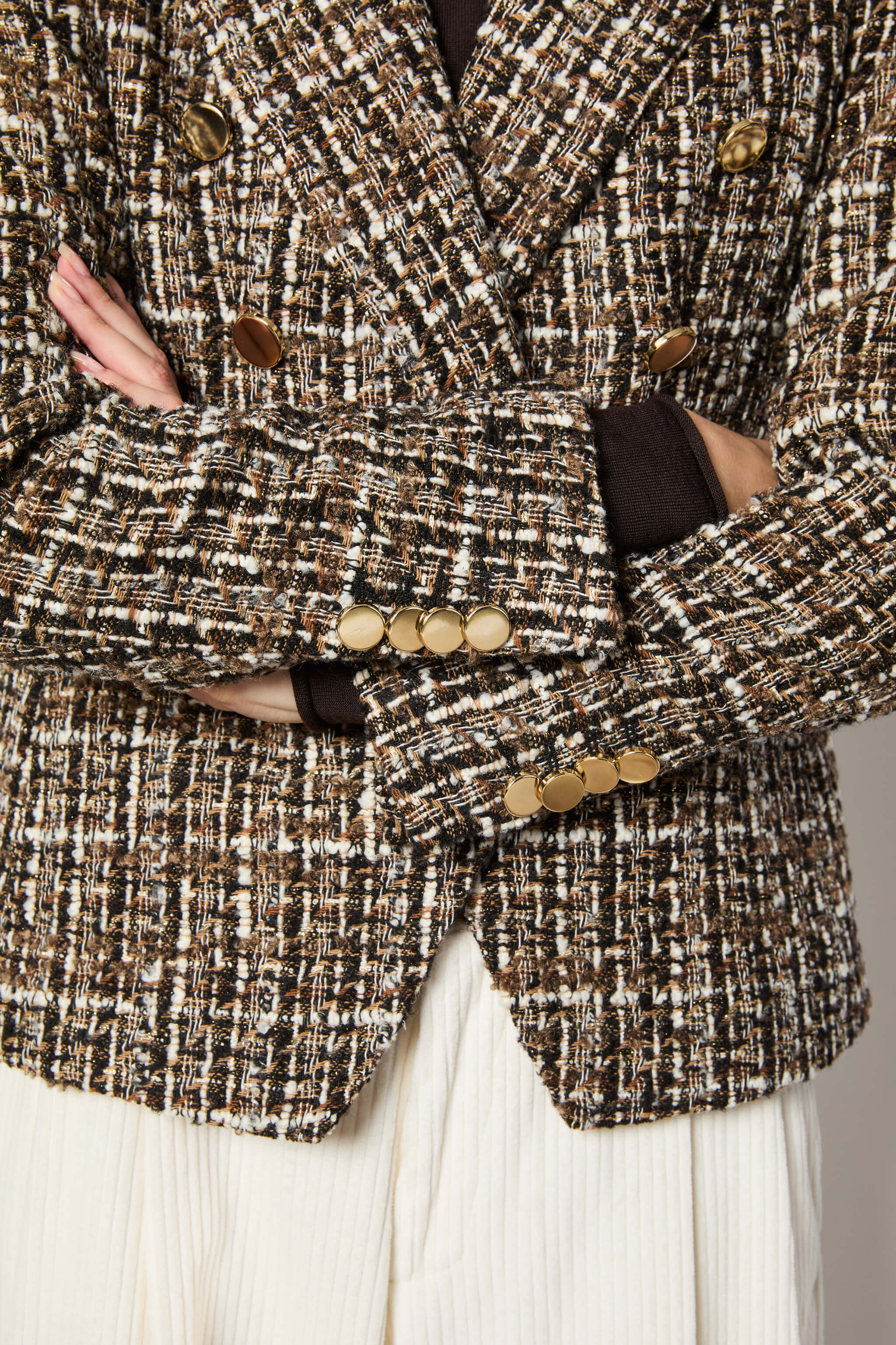 ILARIA double-breasted boucle tweed jacket