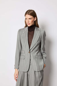 Laura jacket light gray pinstripe melange light grey