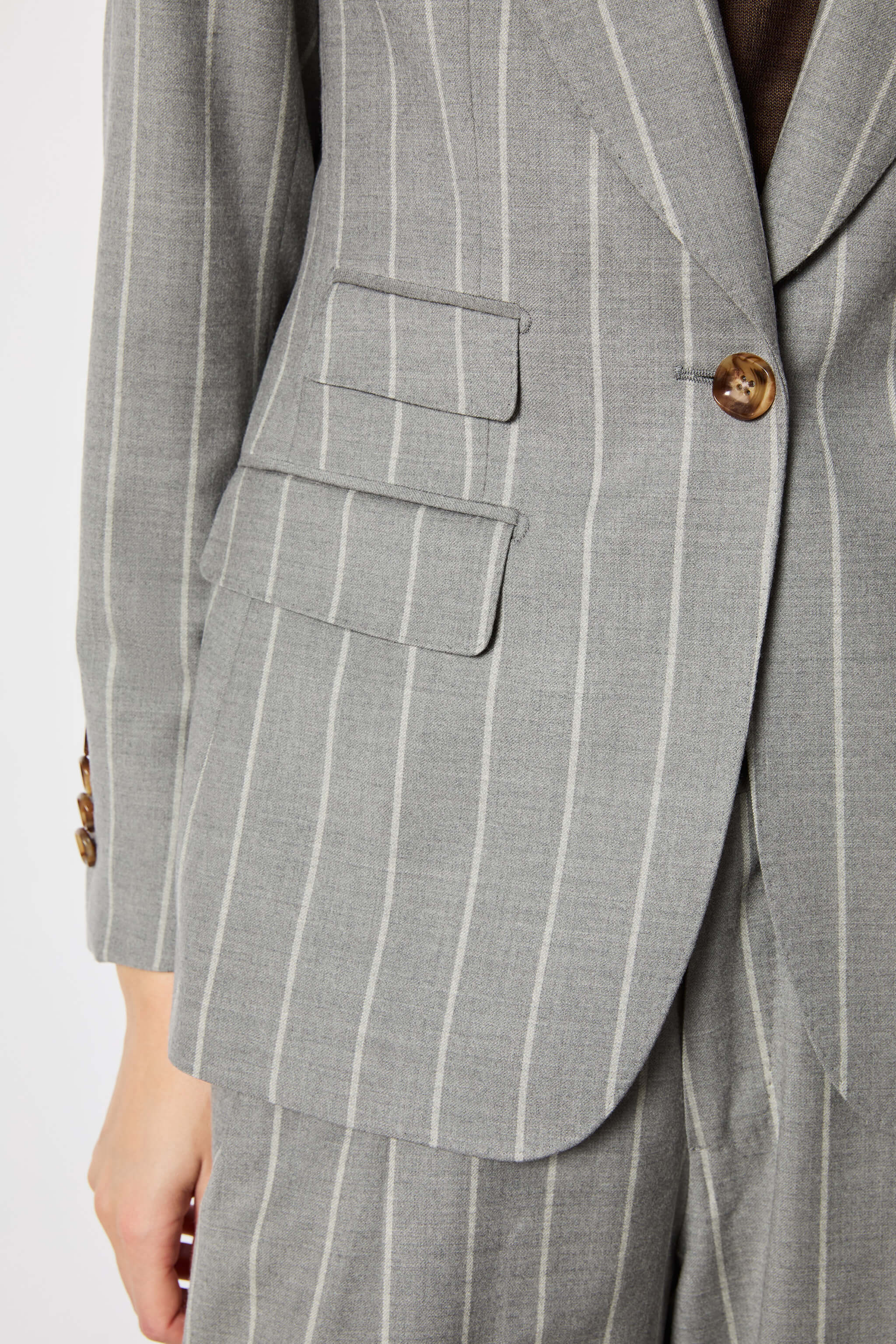 Laura jacket light gray pinstripe melange