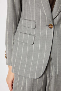 Laura jacket light gray pinstripe melange light grey