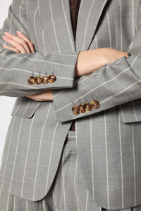 Laura jacket light gray pinstripe melange light grey