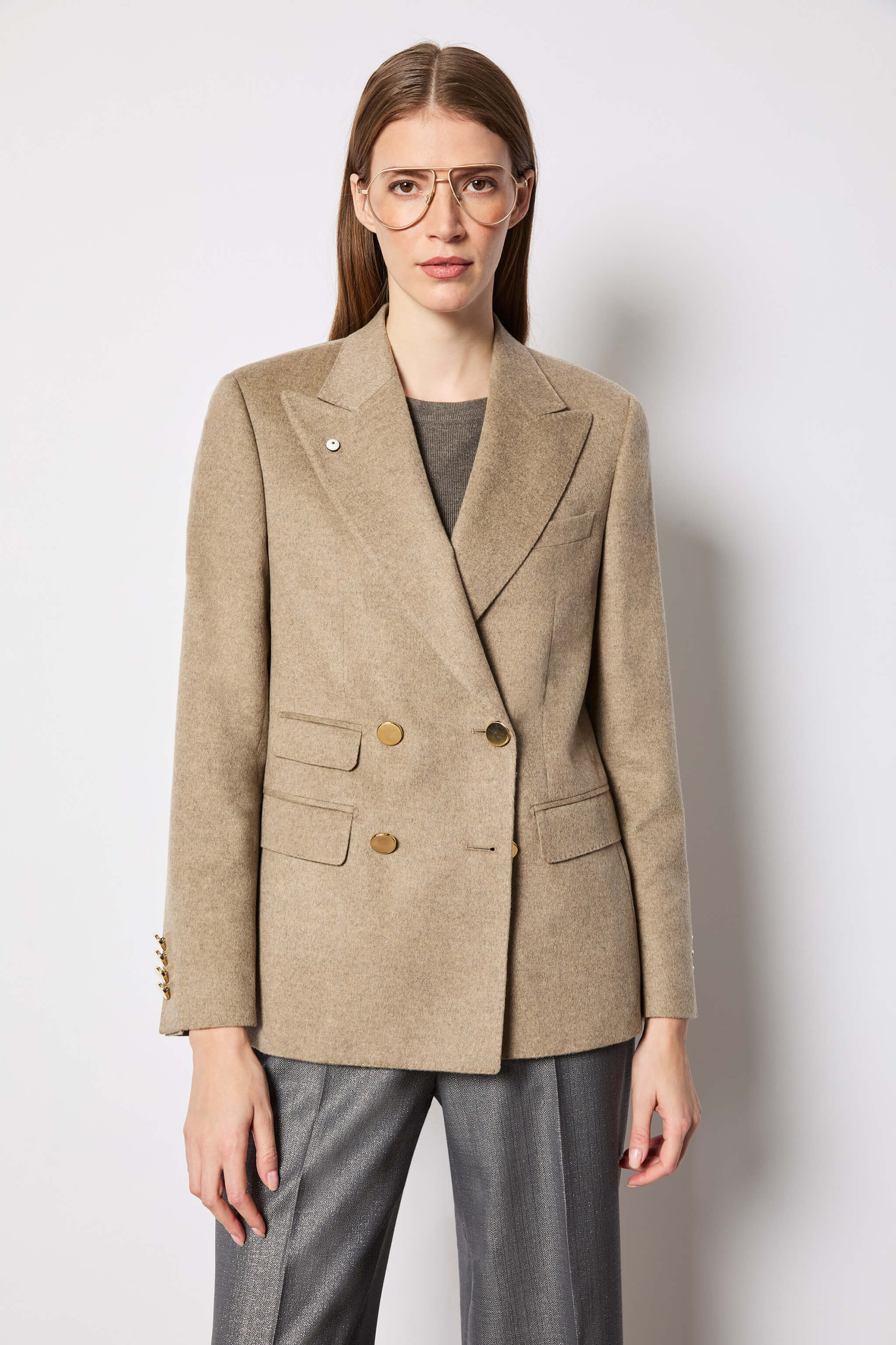 Elena jacket hazelnut cashmere and silk