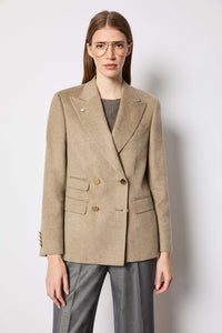 Elena jacket hazelnut cashmere and silk earth