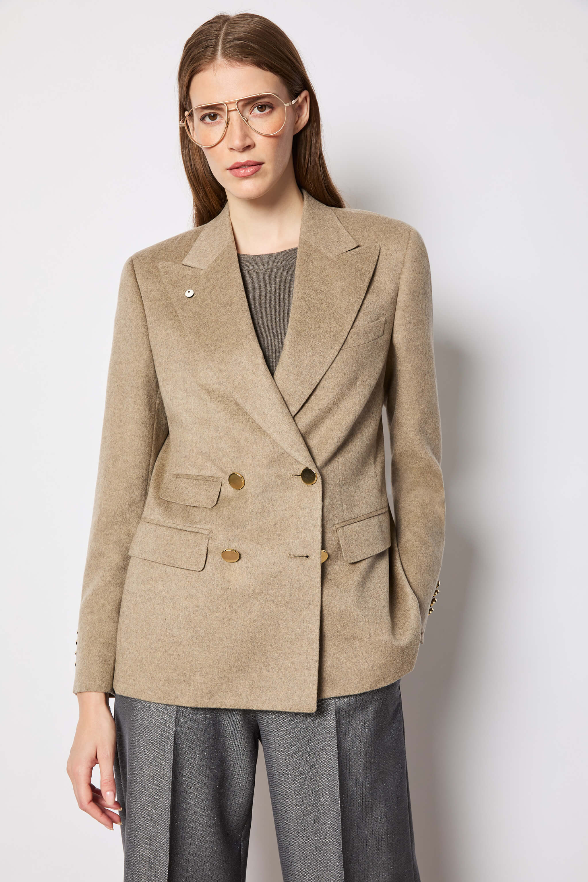 Elena jacket hazelnut cashmere and silk