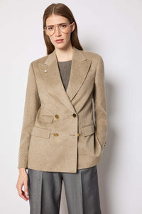 Elena jacket hazelnut cashmere and silk earth