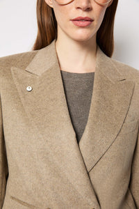 Elena jacket hazelnut cashmere and silk earth
