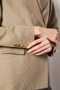 Elena jacket hazelnut cashmere and silk earth