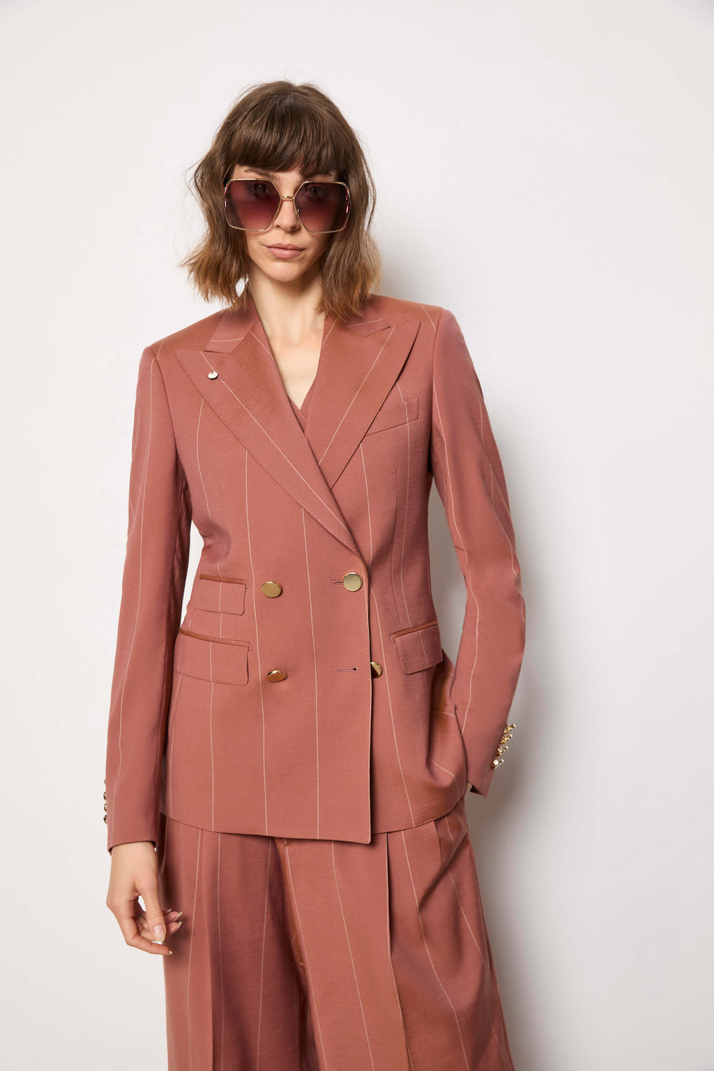 ELENA blazer untreated - burnt orange