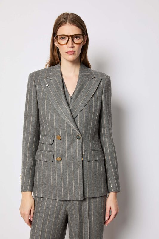 Smoke gray pinstripe Elena jacket