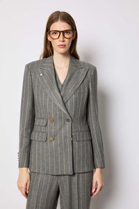 Smoke gray pinstripe elena jacket medium gray