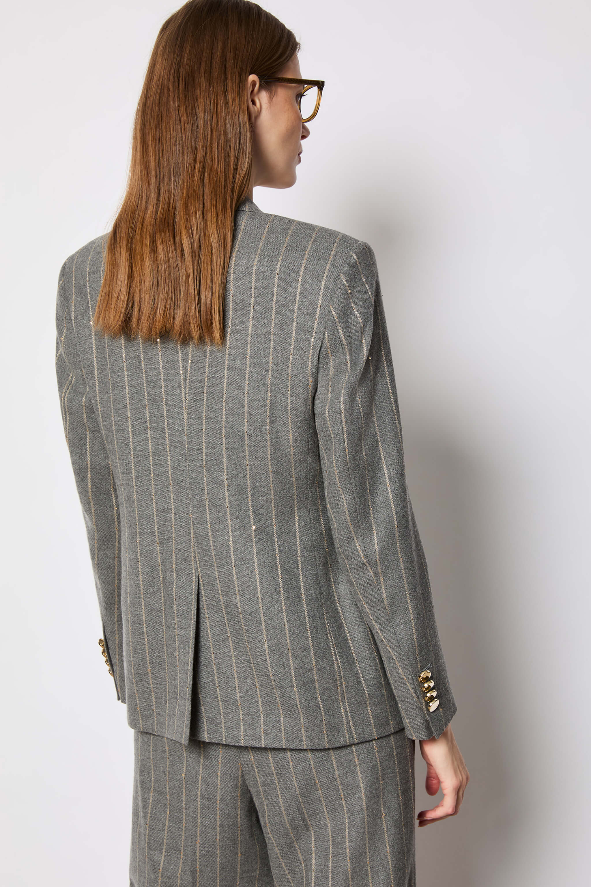 Smoke gray pinstripe Elena jacket