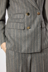 Smoke gray pinstripe elena jacket medium gray