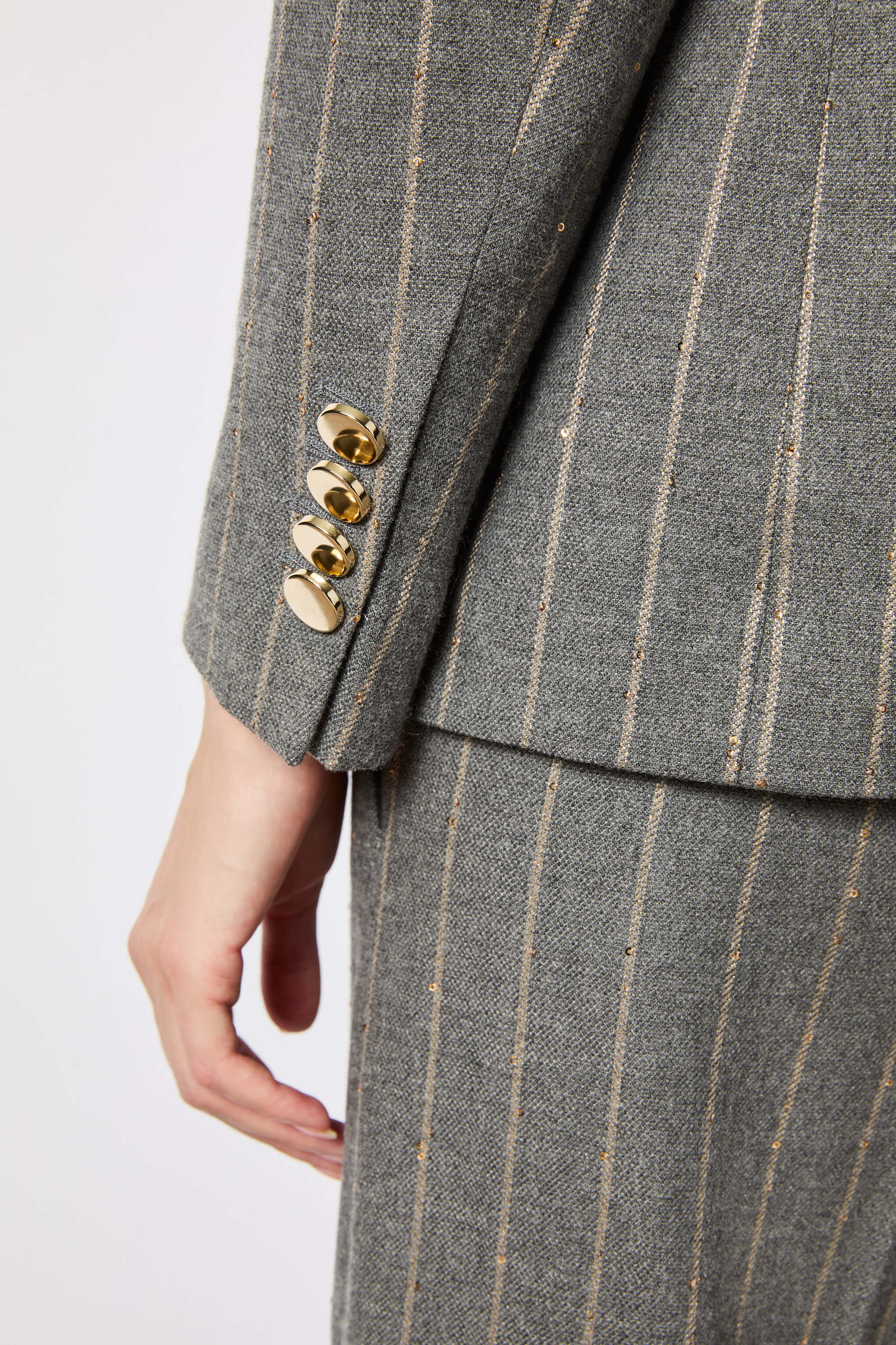 Smoke gray pinstripe Elena jacket