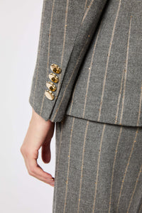Smoke gray pinstripe elena jacket medium gray