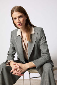 Smoke gray windowed elena jacket light grey