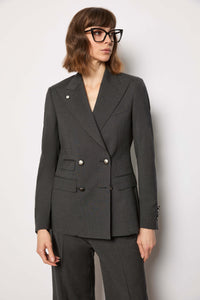 Elena jacket untreated - smoke gray black