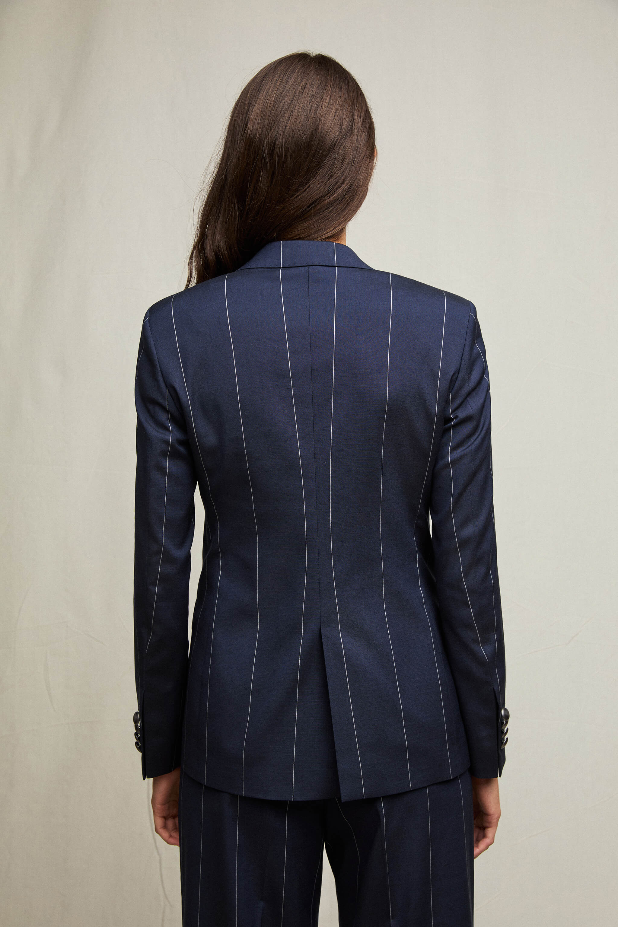 ELENA double-breasted pinstripe blazer in blue | L.B.M. 1911