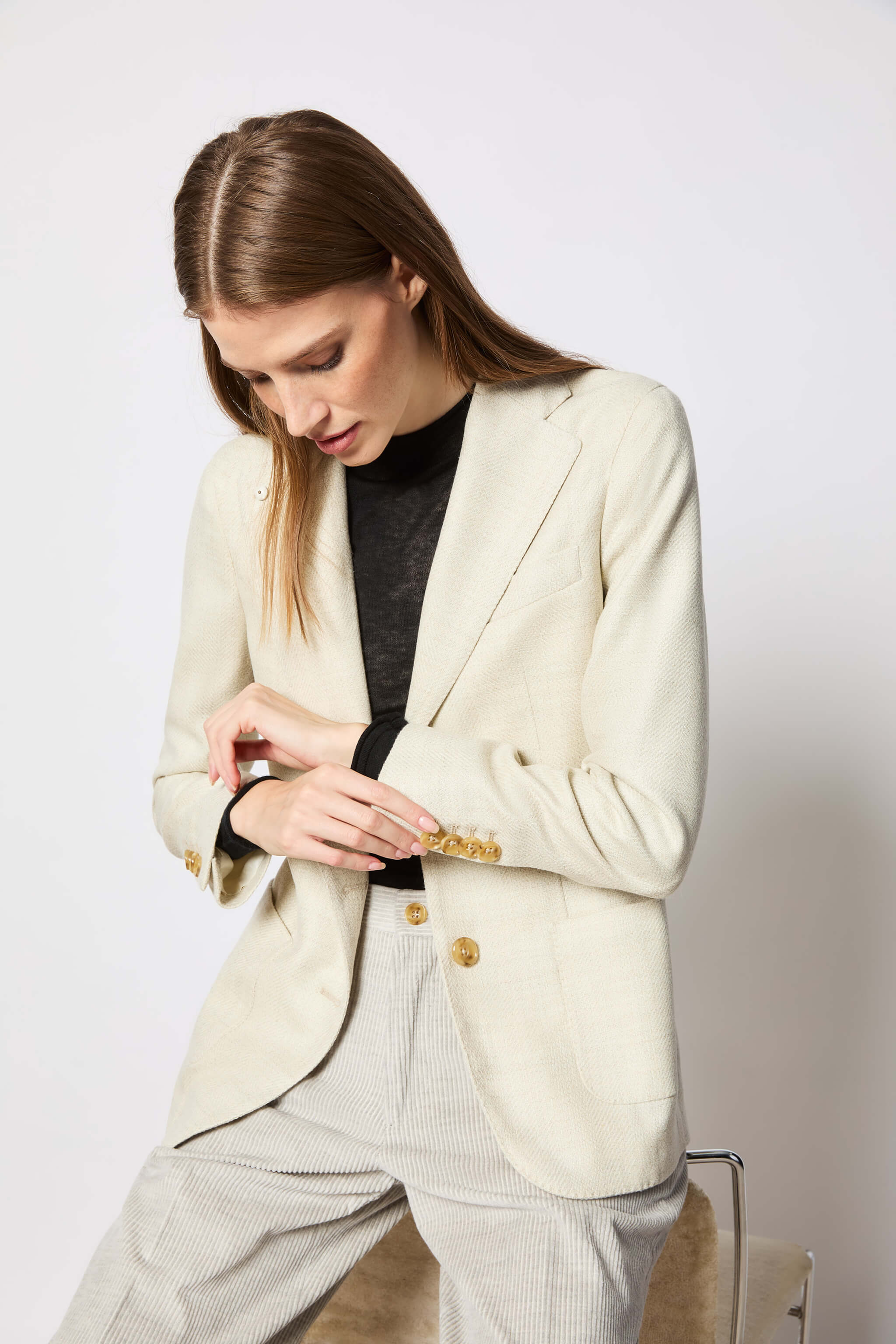 SILVIA single-breasted jacket ivory