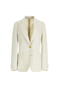 Silvia single-breasted jacket ivory white