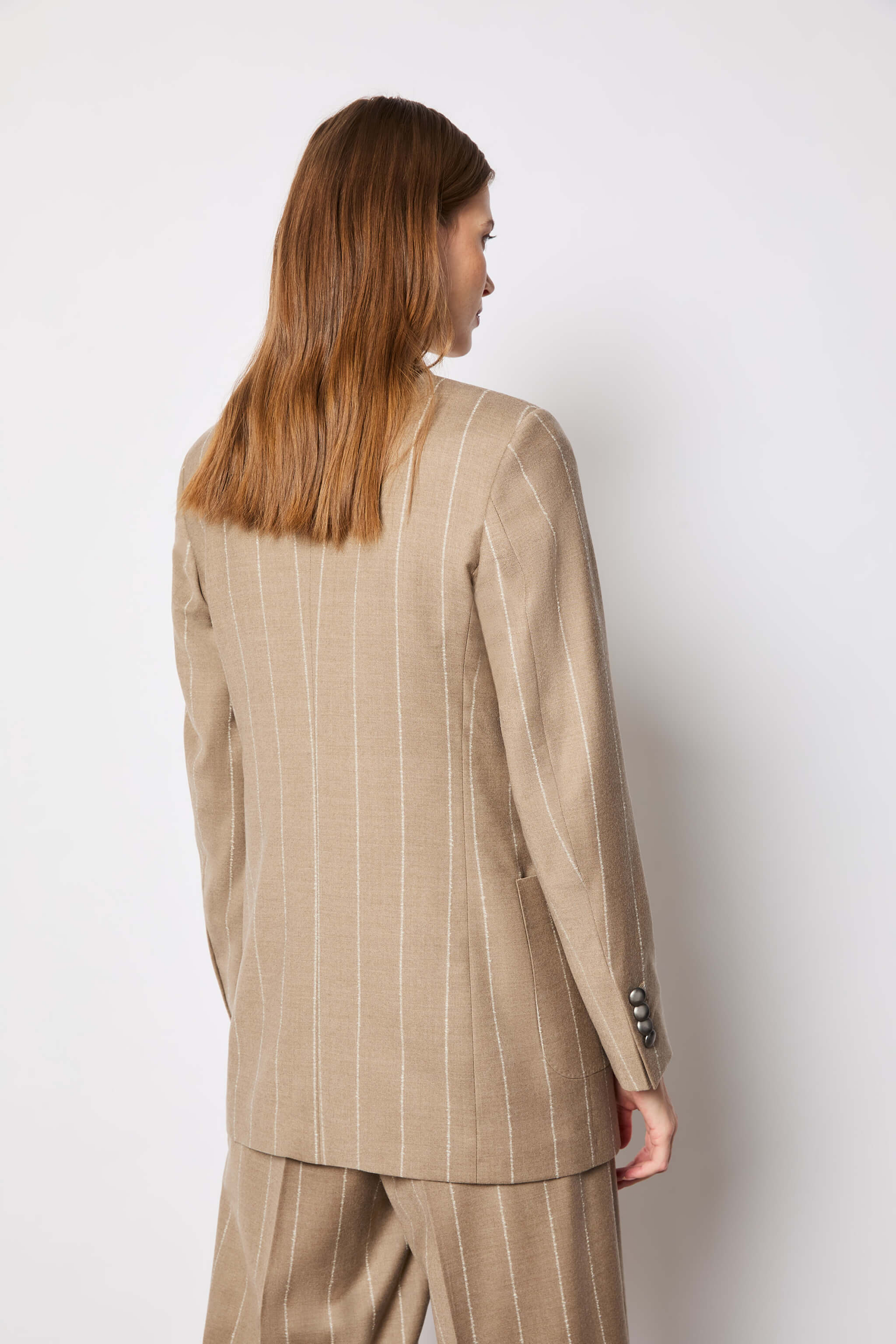 Claudia jacket hazelnut pinstripe