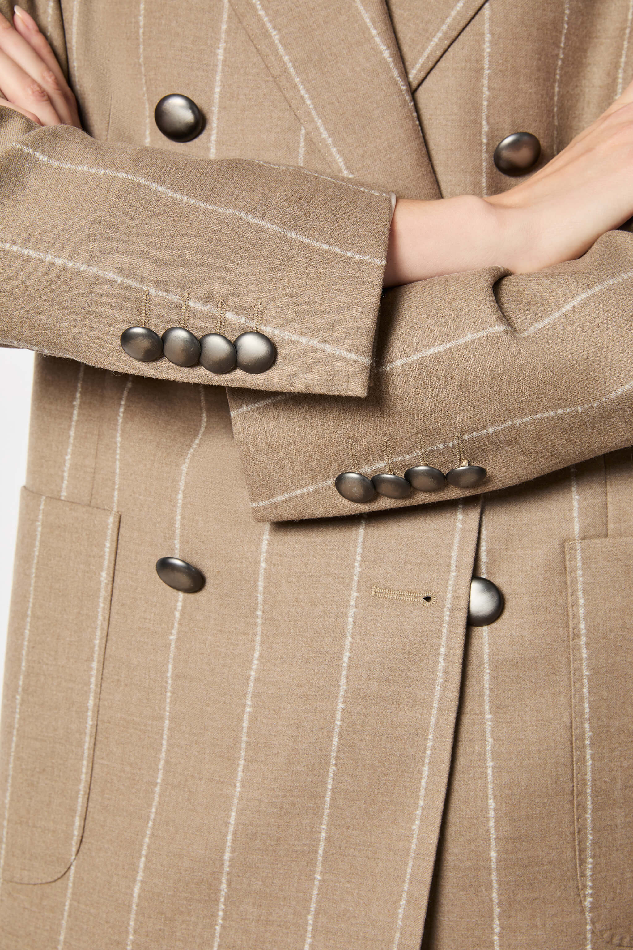 Claudia jacket hazelnut pinstripe