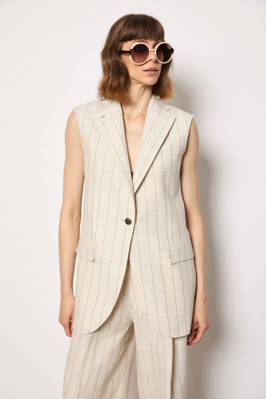 LIDIA vest untreated - ivory