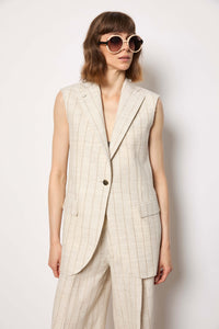 Lidia vest untreated - ivory beige
