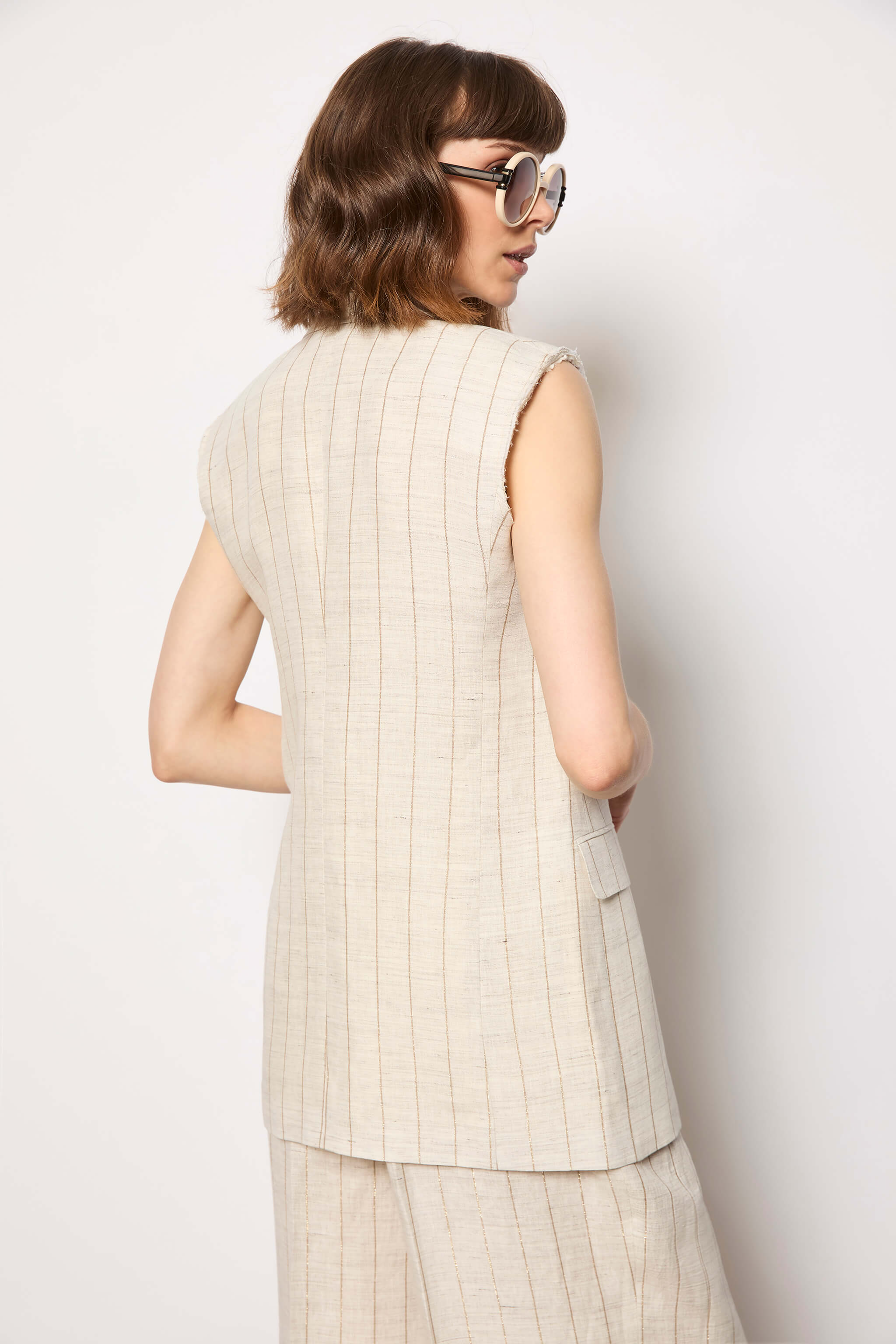 LIDIA vest untreated - ivory