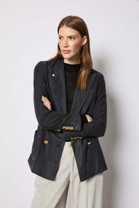 Elena jacket dyed smoky gray blue