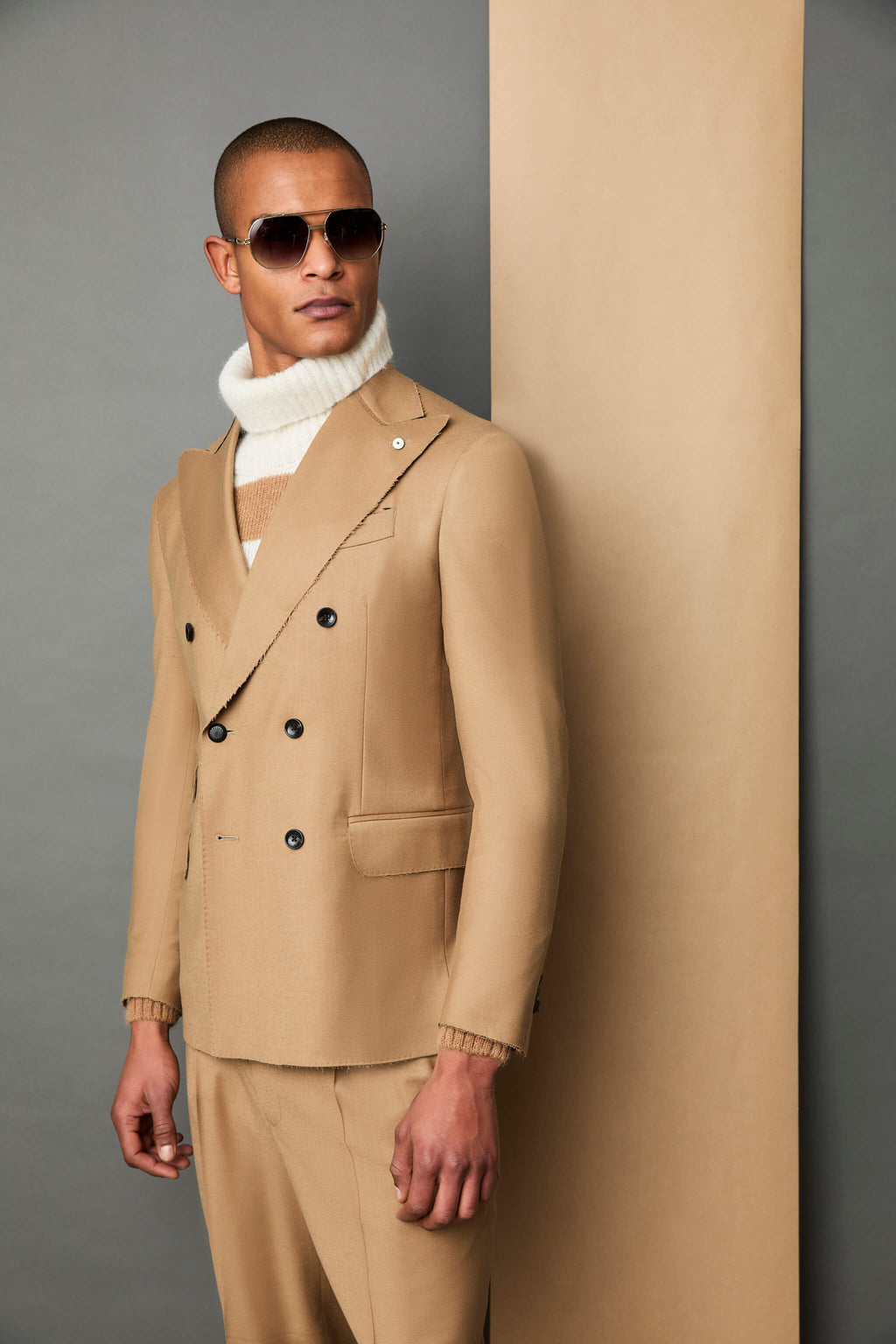 ETHAN raw-hem jacket in camel