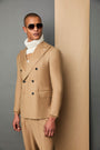 ETHAN raw-hem jacket in camel 