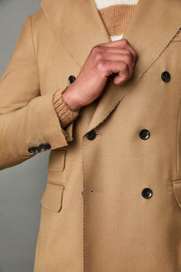 Ethan raw-hem jacket in camel earth