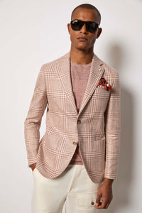 Jack jacket untreated - burgundy and ivory brick