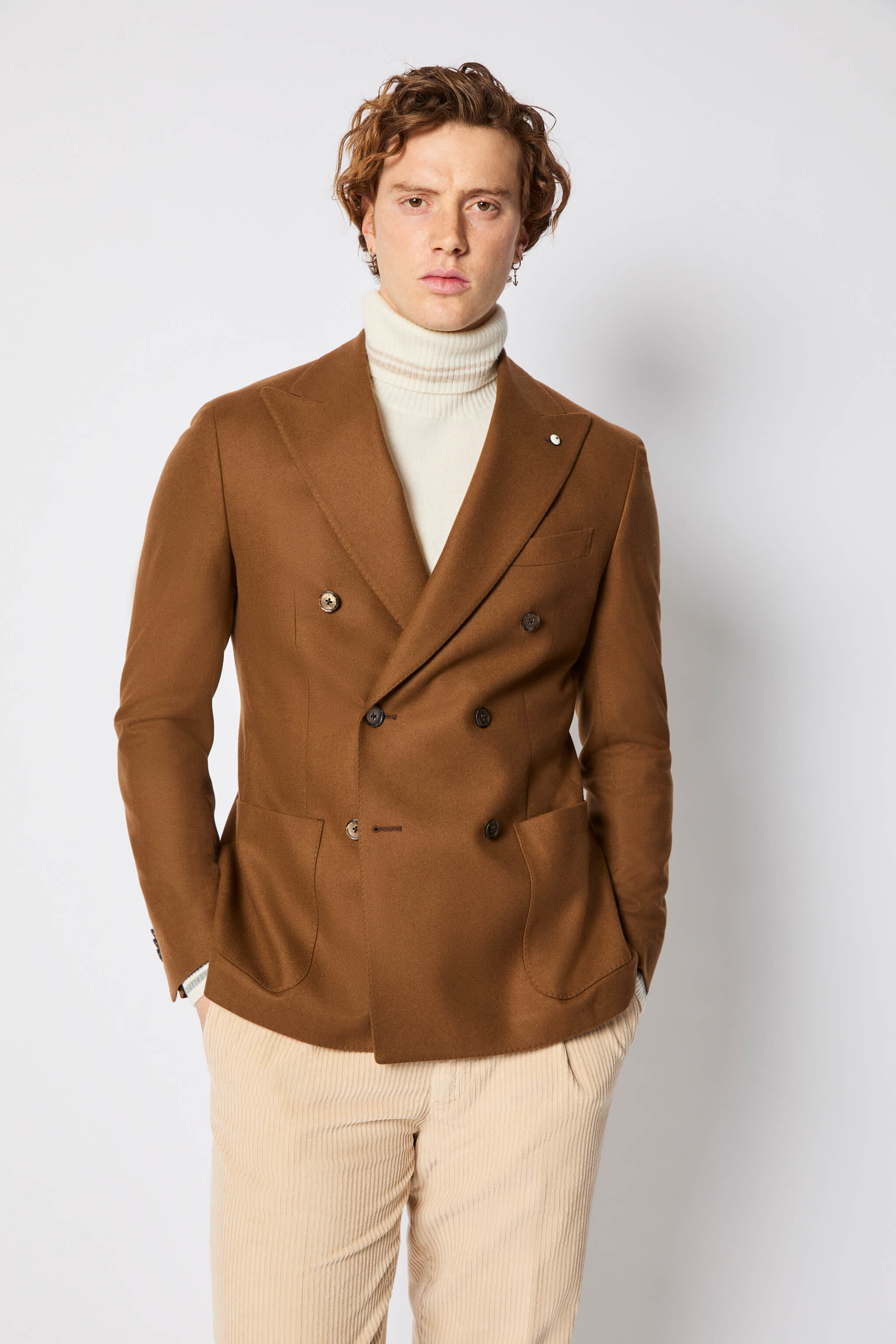 Untreated Tom double-breasted Jacket in camel | L.B.M. 1911