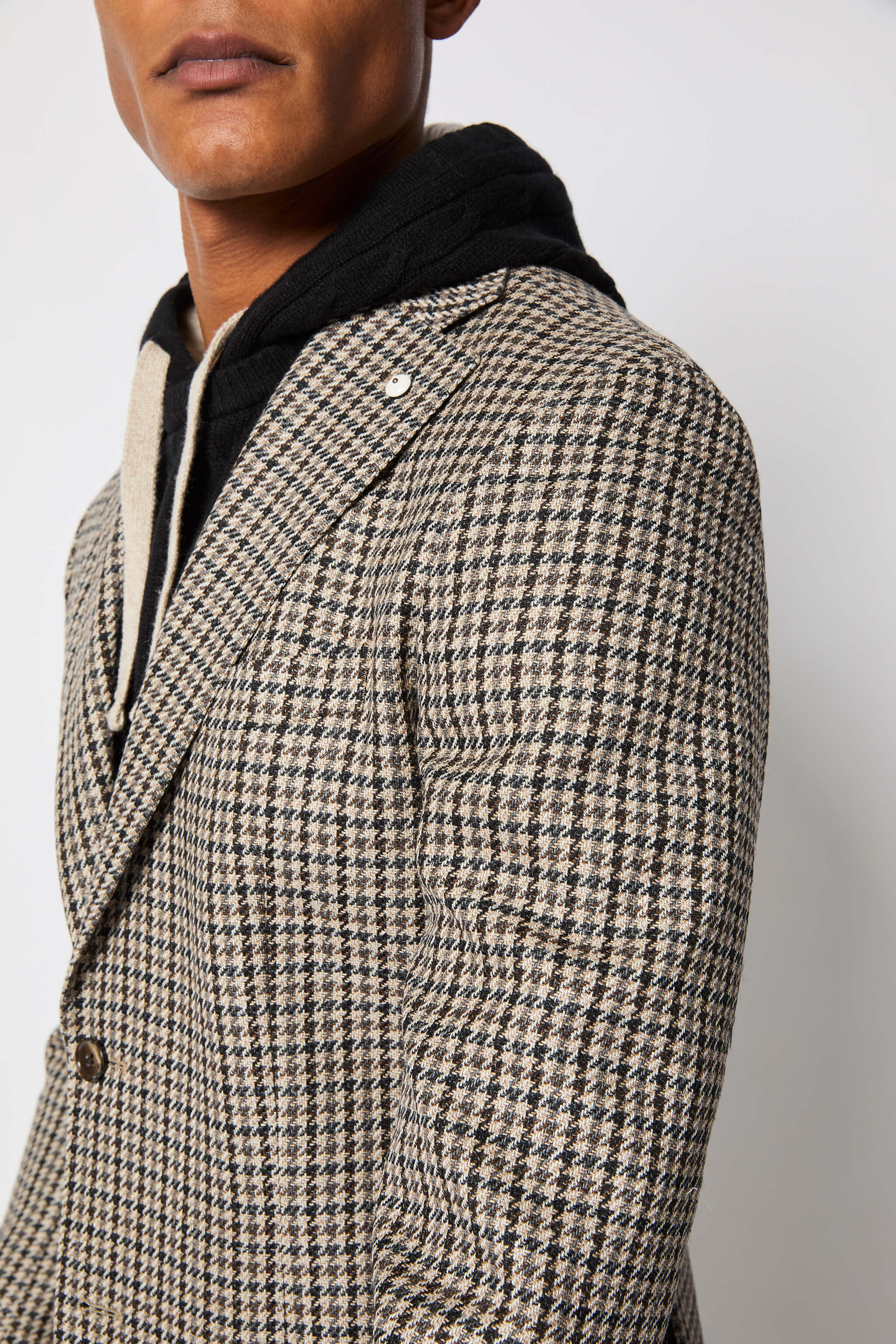 ジャケット・アウター Embossed Glen Check Coating Jacket Glen Plaid Blouson Jacket – BUGATCHI