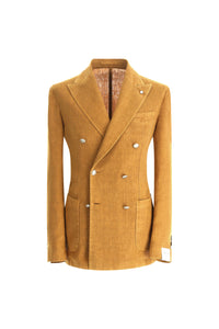 Garment-dyed double-breasted tom jacket - ochre earth